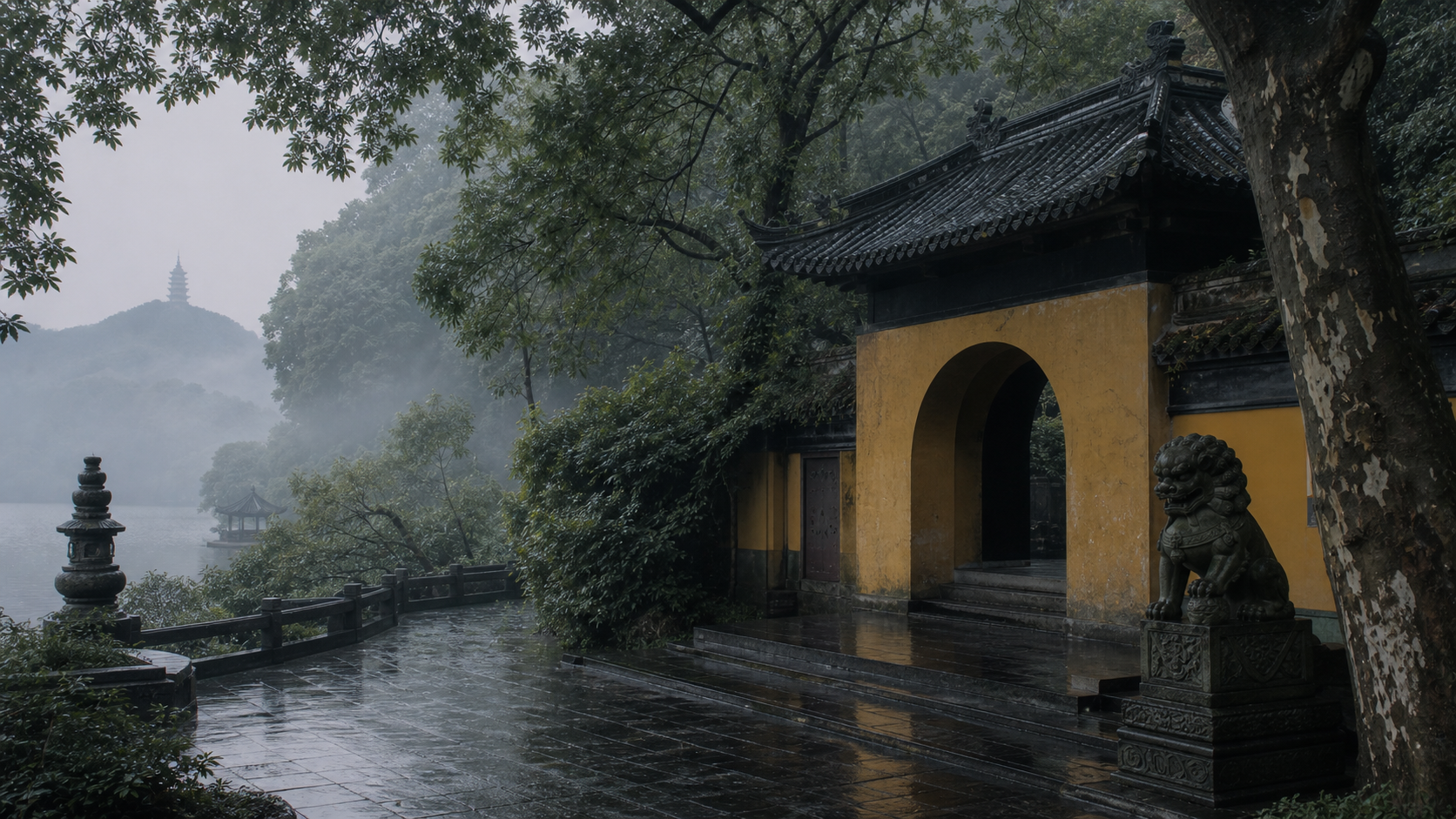 寺 与 湖